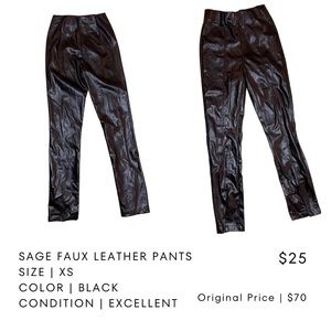 SAGE FAUX LEATHER PANTS
